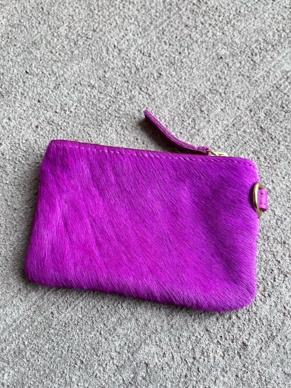 Prime cut ponyhair fuschia colored clutch primecut wallet zippered pouch NWOT